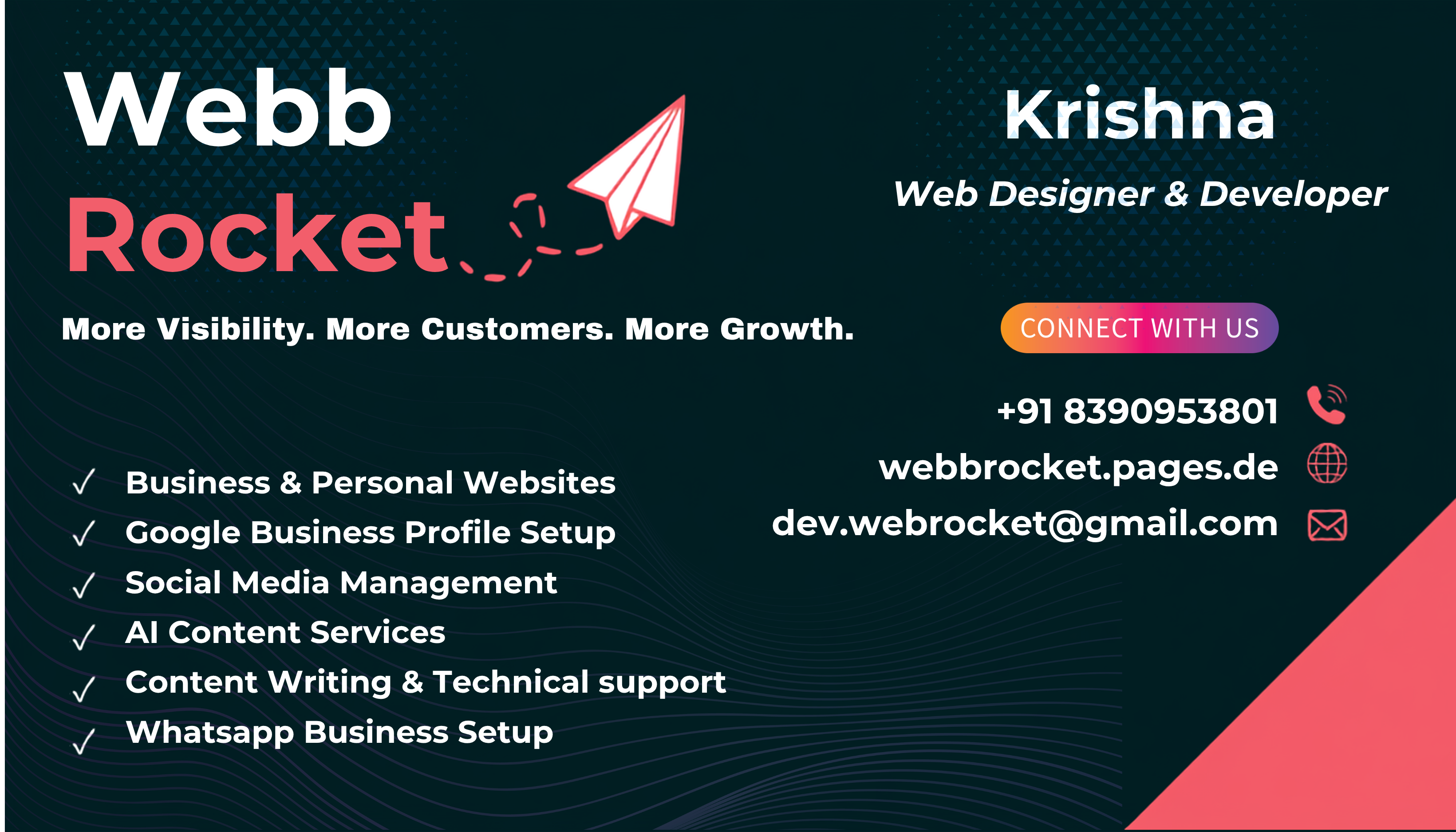 Webb Rocket digital business card
